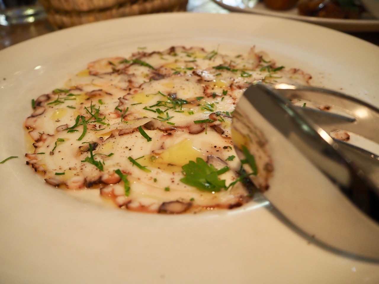 carpaccio de poulpe - les amis des Messina