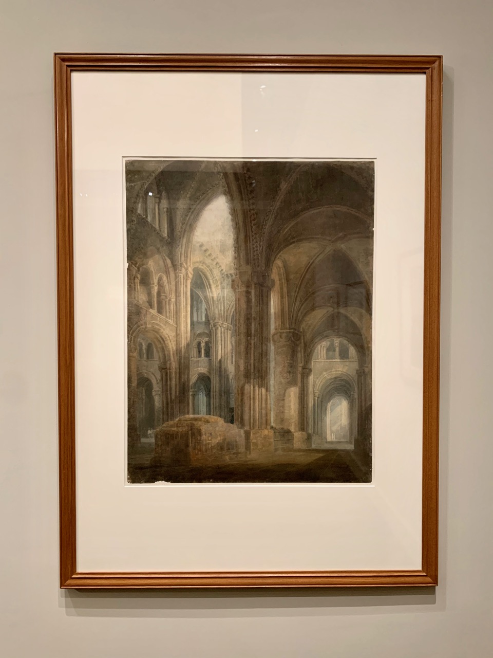 Cathédrale de Durham - graphite, aquarelle et gouache sur papier 1798