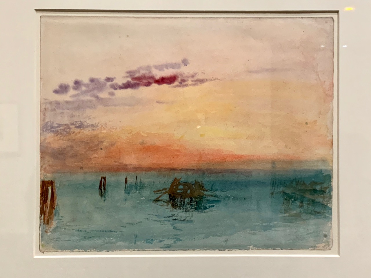 Venise - vue sur la lagune au coucher du soleil 1840